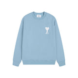 Ami aheoine round neck heartembroiderloose couple fall and wintersweatshirtpure cottontopscasual