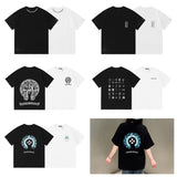 Ch hip-hop t shirts correct version ch sanskrit cross logo short-sleeved men's t-shirt trendy brand loose american men's t