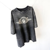 saint m t shirts s.m little angel letter graphic crew neck short sleeve top