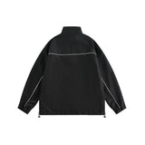 Unisex Jacket Vintage Stand Collar Jacket for Men and Women Couple Casual Loose Jacket