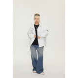 Unisex Jacket Spring and Autumn Vintage Stand Collar Top Jacket Baggy Coat