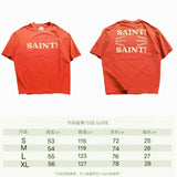 saint m t shirts Spring and summer s.m slurry printing, hole coding, wax dyeing, stir-fried washing short sleeves