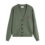 Ami arauneifknittingv neckcardigan small heart high weight fall and winter woolen coat outwear single breasted