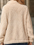 Women Trench Coat Autumn and Winter Long Sleeve Cardigan Zipper Diamond Plush Coat