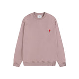 Ami aheoineloveembroideramericancasualtopslooselong sleevescouplesweatshirtround neckfall and winter