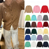Macaron color rl ralph pony casualsweetcardigan women's fall and winter dopamine round neck cardiganknitting wool sweater