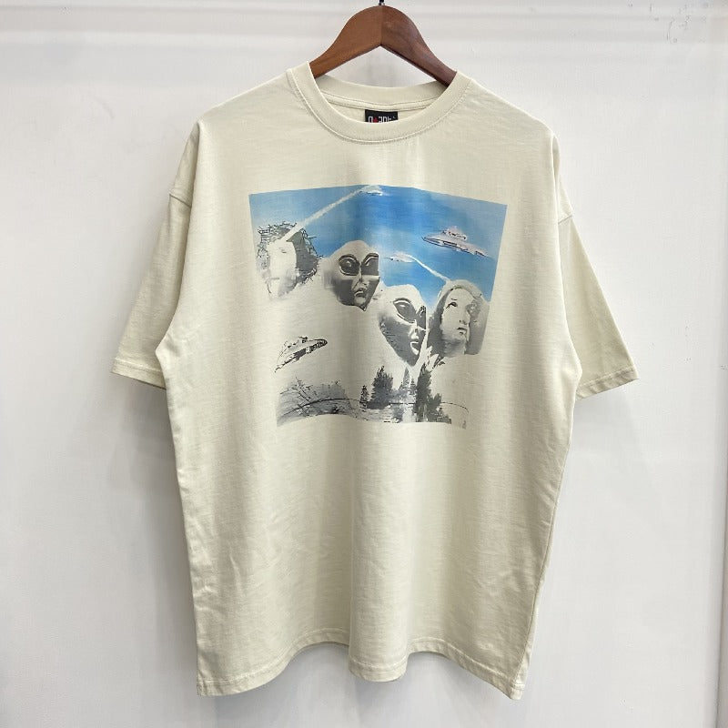 saint m t shirts s.m crisis letter graphic crew neck pullover short sleeve t-shirt
