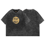 Drew house tshirt r collection d@ew distressed smiley face graphic washed and garmentdyed short sleeve tee wholesale