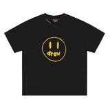 Drew house tshirt r streetwear brand d@ew smiley face print crew neck pullover short sleeve