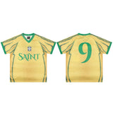 Saint letter brazilian style soccer jersey mesh breathable short sleeve streetwear casual football top - wholesale