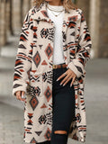 Women Trench Coat Autumn and Winter Plush Long Overcoat Outerwear