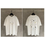 Ch hip-hop t shirts sch cross embroidery logo fashionable versatile loose short sleeves