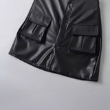 Women Skirt Spring Summer Slim-Fit PU Leather Skirt Sexy Skirt