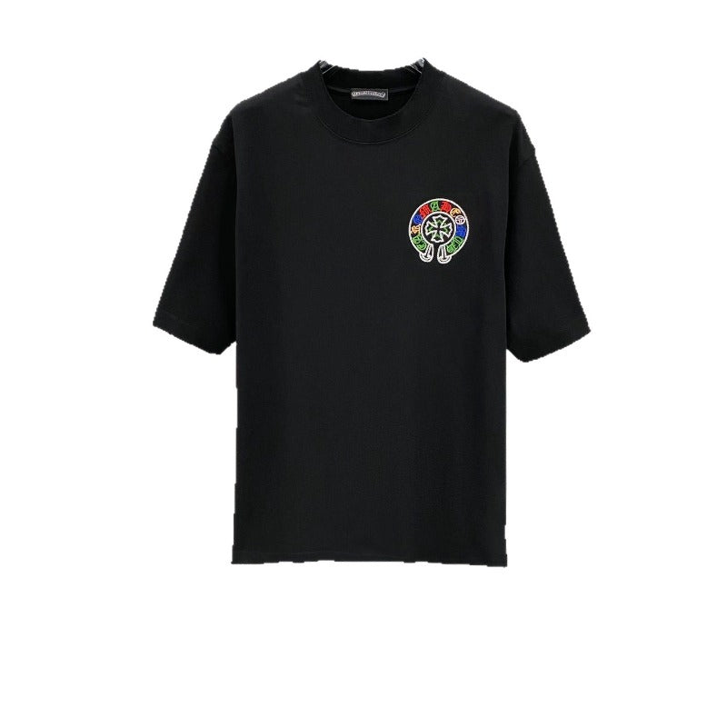 Ch hip-hop t shirts ch cro summer sanskrit heavy industry cross patch embroider round neck short sleeves