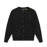 Macaron color rl ralph pony casualsweetcardigan women's fall and winter dopamine round neck cardiganknitting wool sweater