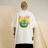 Men T Shirt Cartoon Printed Short-Sleeved T-shirt Men's Loose Couple Half Sleeve Tee