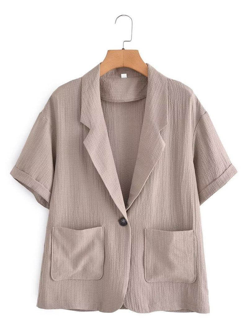 Women's Suits Short Sleeve Suit Coat Women's Summer Thin Casual Suit Shorts Two-Piece Suit