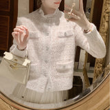Women Knitwear Autumn and Winter round Neck Sweater Loose Knitted Cardigan