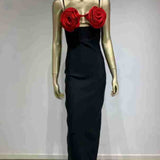 Women Dresses Bandage One-Piece Dress Suspender Flower Dress (Ont0408)