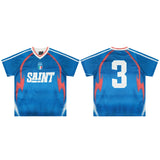 American badge number retro rugby jersey color block mesh breathable v neck short sleeve trendy t