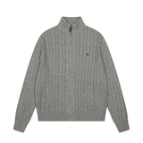 Rl ralph lauren lambswool cardigan - women's warm knitwear, couple's style, loose fit, autumn/winter zip-up turtleneck top
