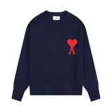 Ami araunriflove jacquardfall and winterknitting shirtloose woolen coatcouple round necktopssweater