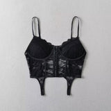 Women Tops Summer Lace Top with Narrow Straps Sexy Vest
