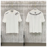 Ch hip-hop t shirts ch shoulder sanskrit embroiderheavy weightpure cottonloosetrendy short sleeve couple high street