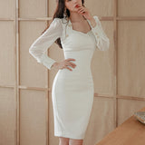Women Maxi Dress Autumn Sexy V-neck Sheath Dress