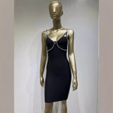 Women Dresses Summer Bandage Dress Sling Beaded Party Dress (Ont0408)