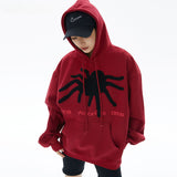 Men Hoodie Spider Flocking Embroidered Couple Hooded Sweater Men's and Women's Hip Hop Oversize Hoodie