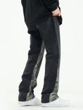 Men Jeans Camouflage Stitching Jeans Men's Spring Straight-Leg Pants Casual Trousers
