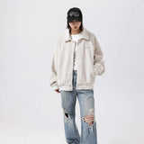 Unisex Jacket Autumn Woolen Embroidery Mark Jacket