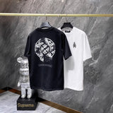 Ch hip-hop t shirts high version ch couple classic sanskrit handmade cross buckle foam pull short sleeve high street american style