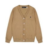 Macaron-colored little marafon rlv collar knit cardigan - relaxed fit outerwear - autumn/winter couple's open-front wool top
