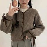 Women Knitwear Autumn and Winter V-neck Sweaters Cardigan