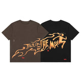 Hip-hop t-shirts, american-style merchandise featuring running graphics and letter prints. trendy, oversized, short-sleeved tees perfect for summer streetwear