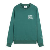 Ami aheoineautumloose round neck pure cotton couple long sleevesletterembroidersweatshirtcasualpullover