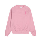 Heavy weight! amiaheoine macaron color heartembroiderlooselong sleeves couplesweatshirt round neckfall and winter