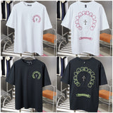 Ch hip-hop t shirts autumn and winter ch short-sleeved cross patch embroidery loosepure cotton t american heavy weight t-shirt