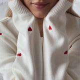 Ladies Leisure Knitwear Love Embroidered Long Sleeve Knitted Sweater for Women