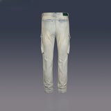 MIJKO Men's Vintage Pants MIJKO Washed Trousers Men's and Women's Old Straight Jeans