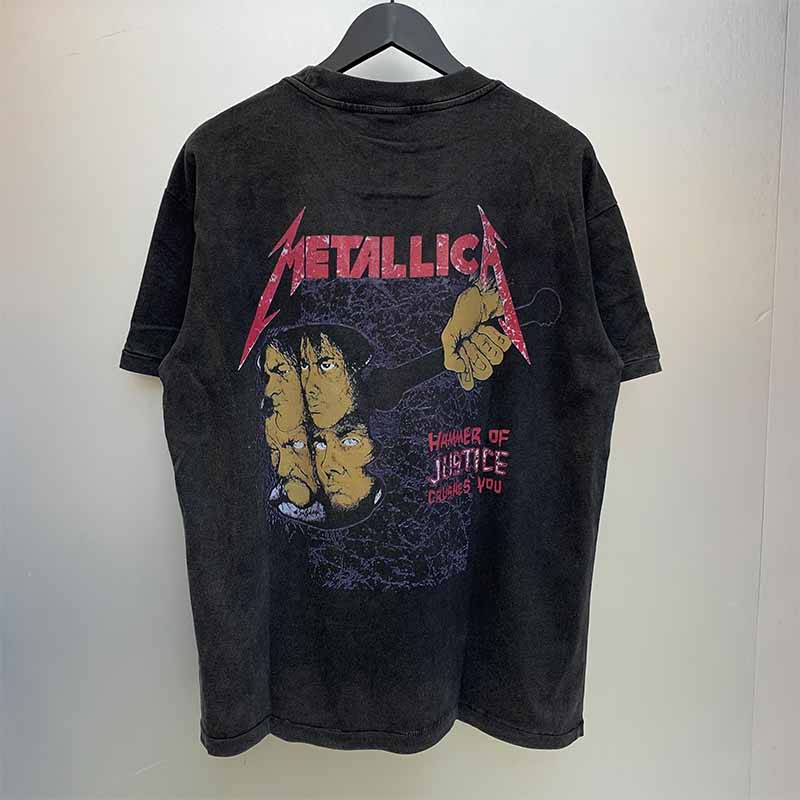 SAINT MICHAEL Vintage T Shirt Metallica And Justice for All Justin Bieber Direct Injection Short Sleeve
