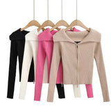 Women Sweater Knitwear Sweater Female Loose Outer Wear Zipper Cardigan Knitted Coat