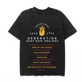 Hip-hop t shirts american high street half sleeve gorilla face printing washed distressed retroloose short sleeve t-shirt
