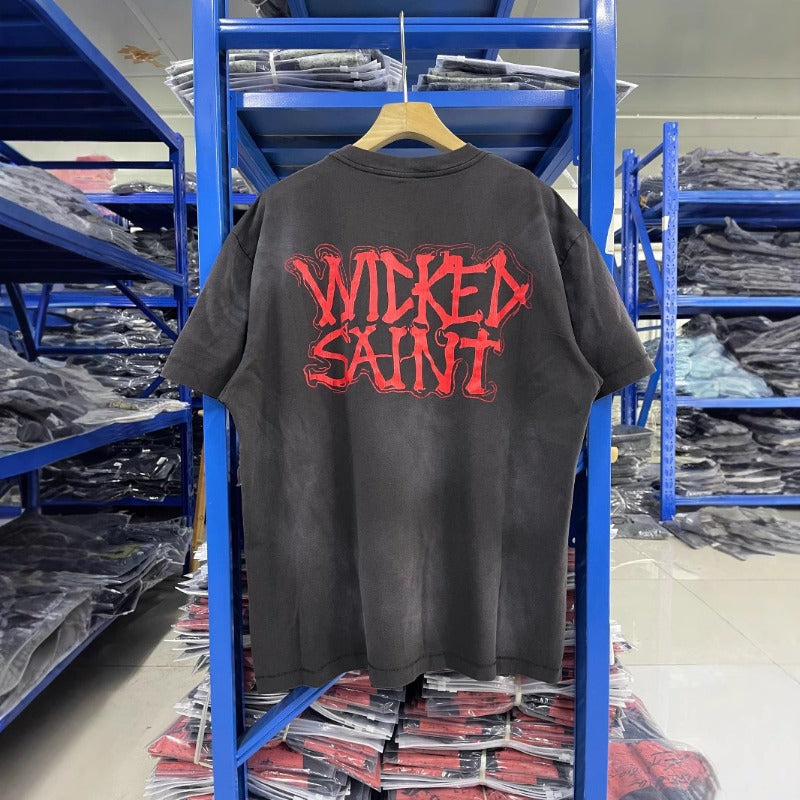 saint m t shirts s.m. evil bat graphic crewneck pullover short sleeve t-shirt
