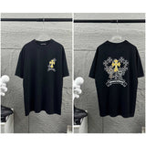 Ch hip-hop t shirts ch high weight short-sleeved summercolorful horseshoe printing short-sleeved t-shirt couple men's t