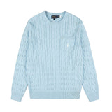 Rl small malaf casualtopswoolflap pocket pantsembroiderpullover round neck knitting shirt couplesweatshirtsweater