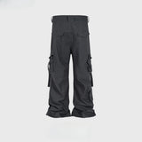 MIJKO Men's Vintage Pants MIJKO overalls men's and women's wide-footed casual trousers