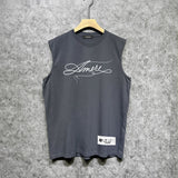Amiri tank top needlework letterprinting